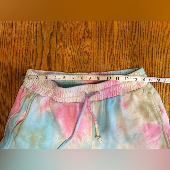 Amaryllis Colorful Bright Pink Teal Tie-Dye Sweatpant Joggers Size L - Picture 6 of 7